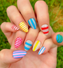 Candy Stripes | Salon Press-On Nails
