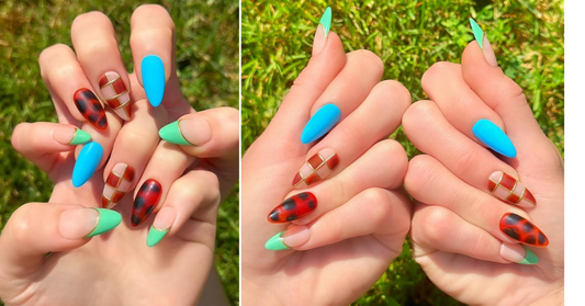 Introducing Chess Not Checkers: Our Long Almond Hand-Painted Press-On