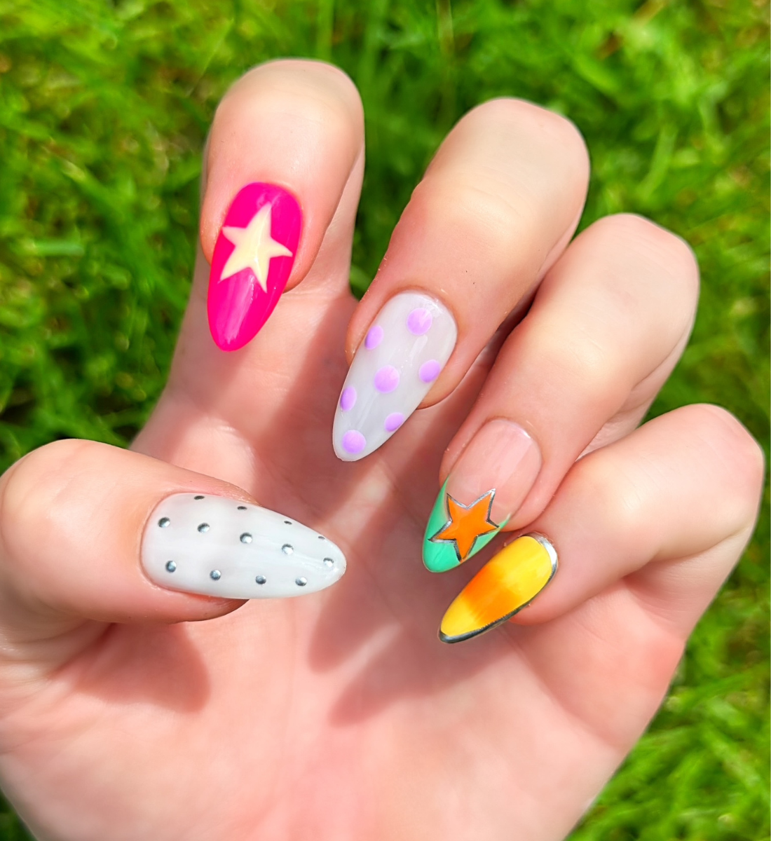 Long Almond Press-On Nails