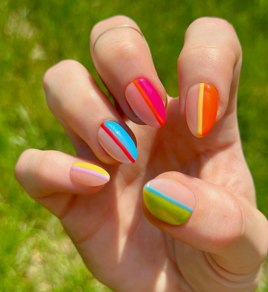 Stripes or Flowers? Let's Get Both | Short Almond