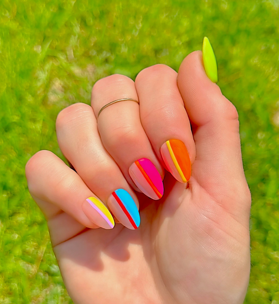 Stripes or Flowers? Let's Get Both | Short Almond