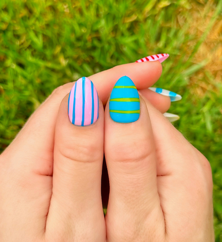 Candy Stripes | Salon Press-On Nails