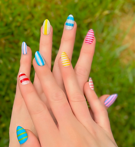 Candy Stripes | Salon Press-On Nails
