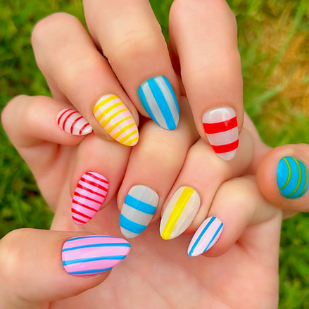 Candy Stripes | Salon Press-On Nails