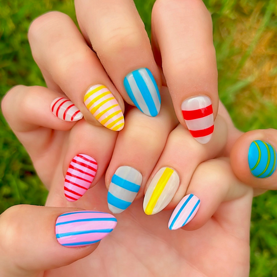 Candy Stripes | Salon Press-On Nails
