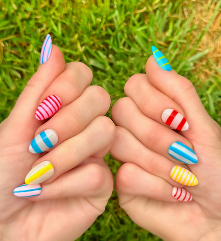 Candy Stripes | Salon Press-On Nails