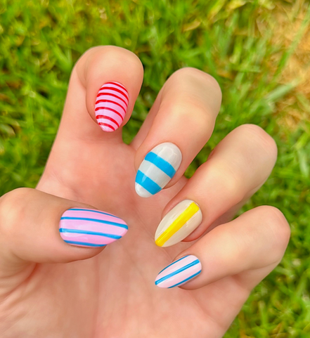 Candy Stripes | Salon Press-On Nails