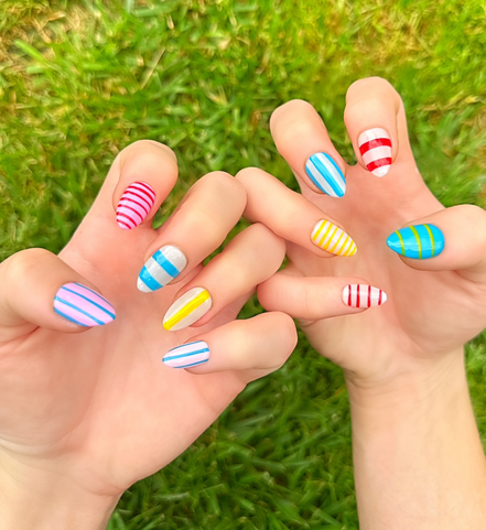 Candy Stripes | Salon Press-On Nails