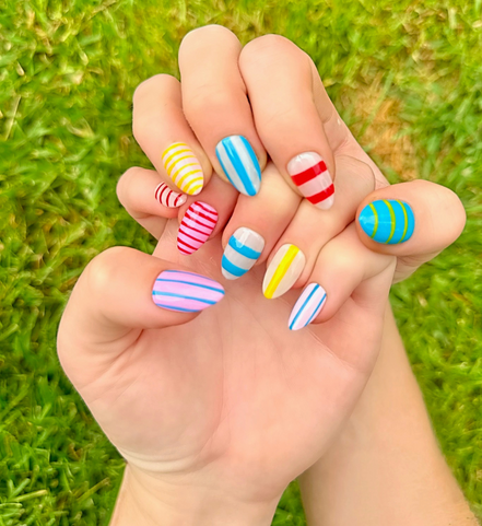 Candy Stripes | Salon Press-On Nails