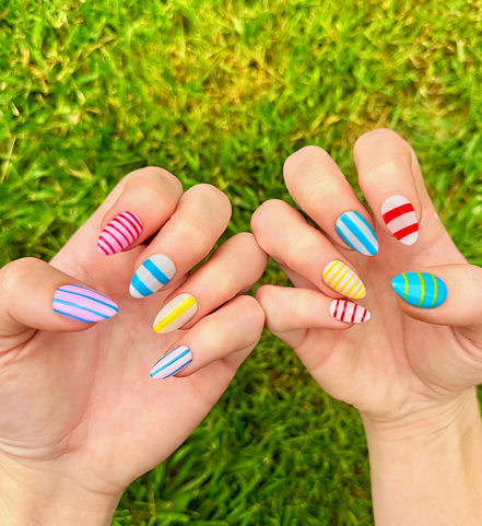 Candy Stripes | Salon Press-On Nails
