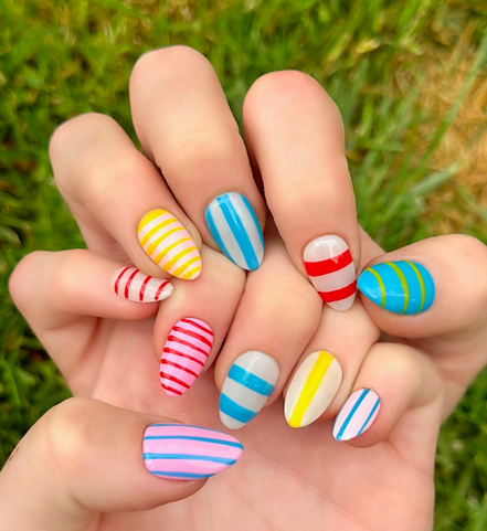Candy Stripes | Salon Press-On Nails