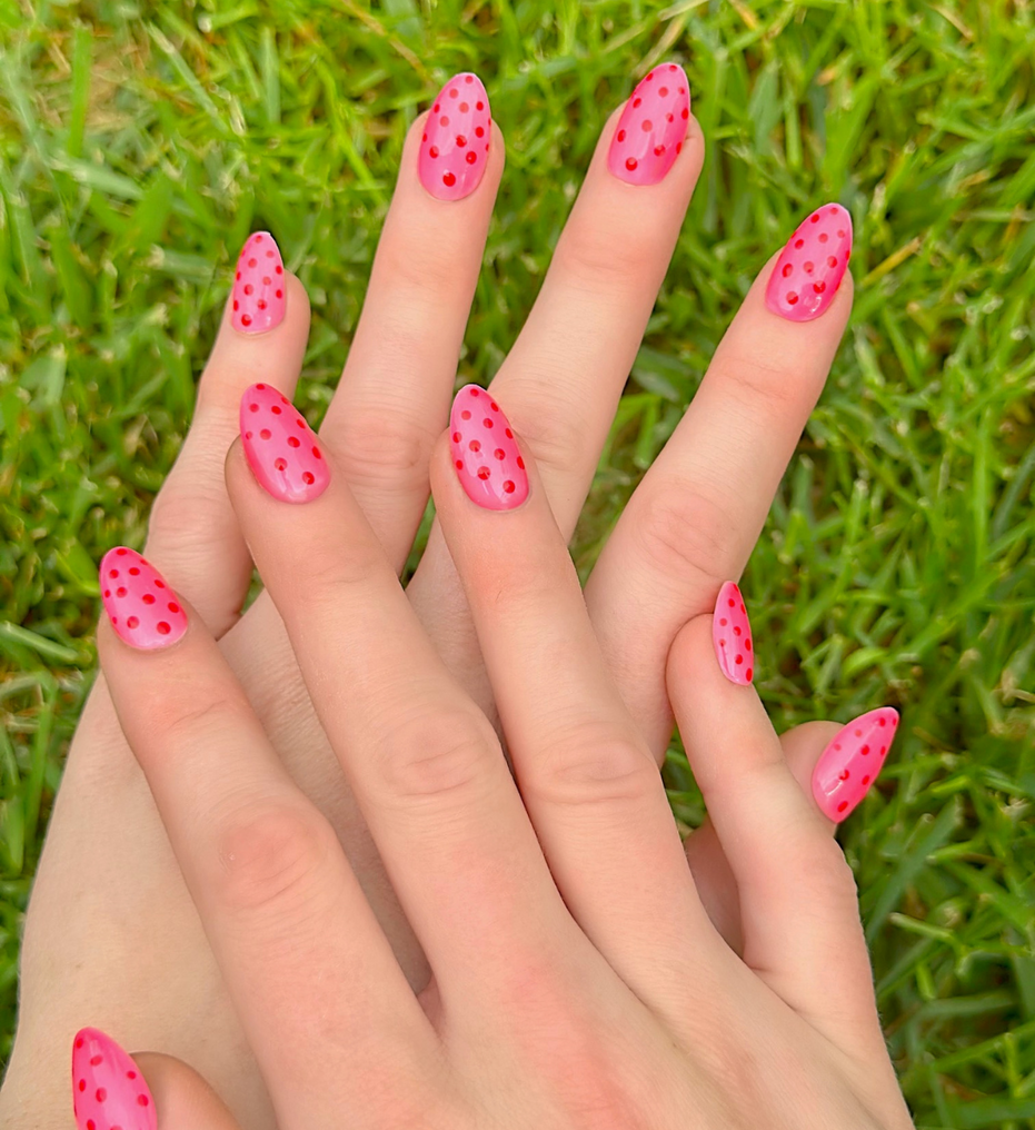 Dot Pink | Short Almond