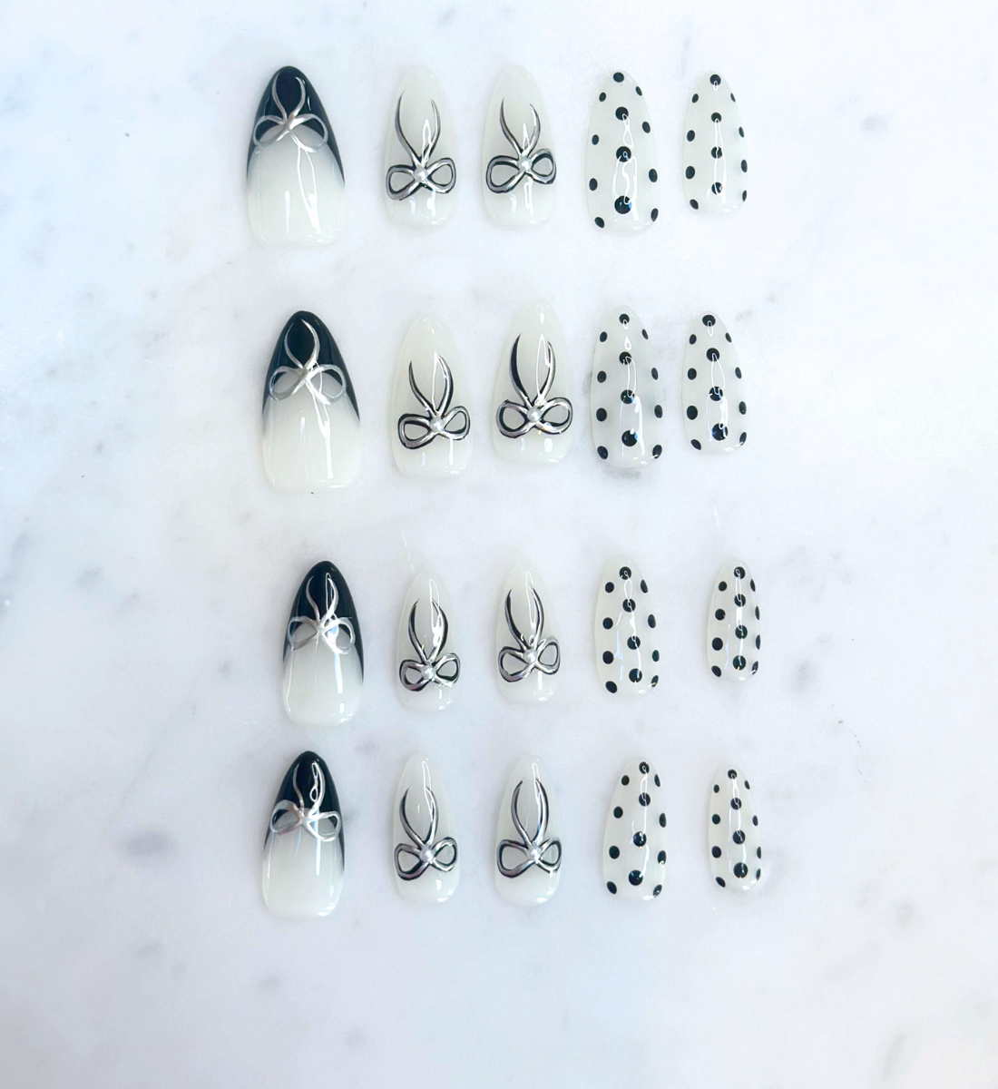 Silver Ties | Long Almond or Short Almond