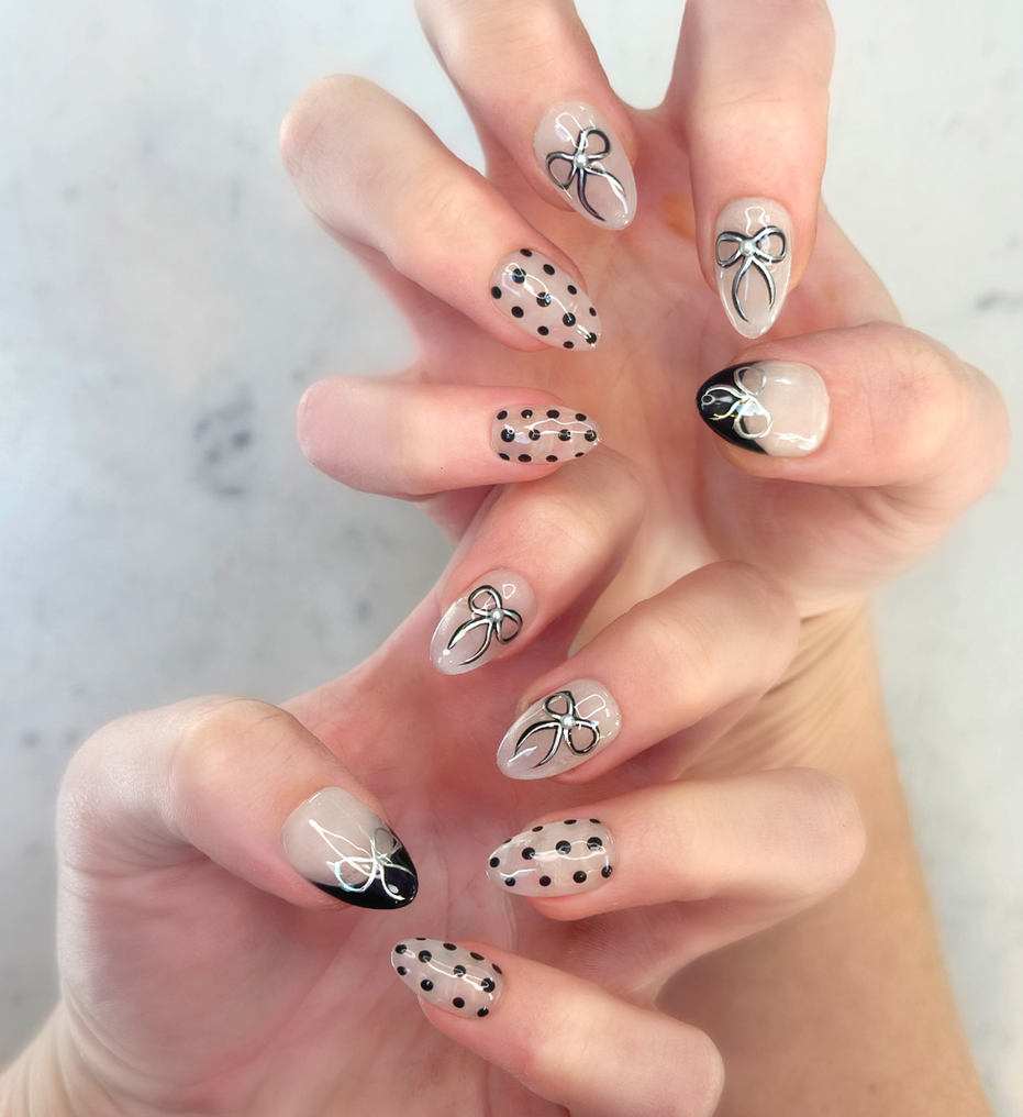 Silver Ties | Salon Press-On Nails