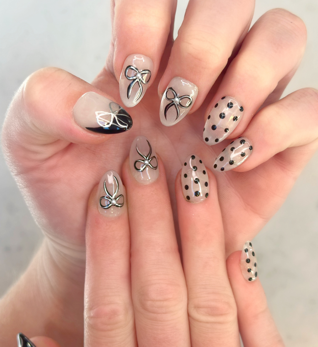 Silver Ties | Salon Press-On Nails