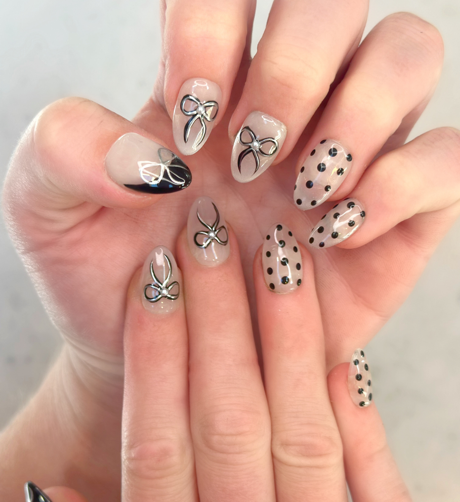 Silver Ties | Salon Press-On Nails