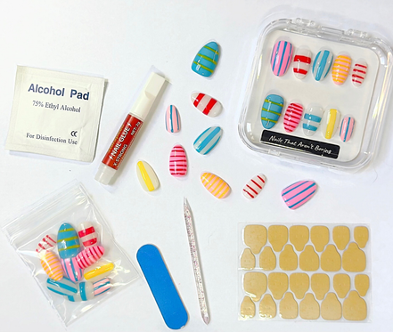 Candy Stripes | Salon Press-On Nails