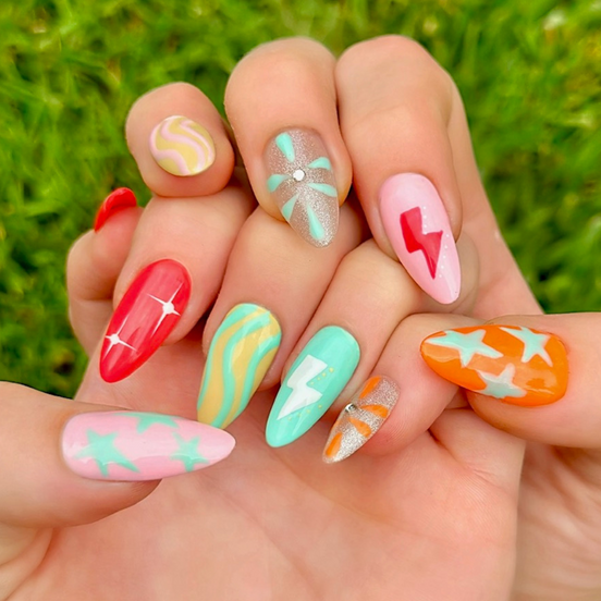 Mixed Signals | Salon Press-On Nails