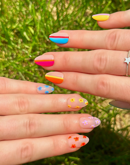 Stripes or Flowers? Let's Get Both | Salon Press-On Nails